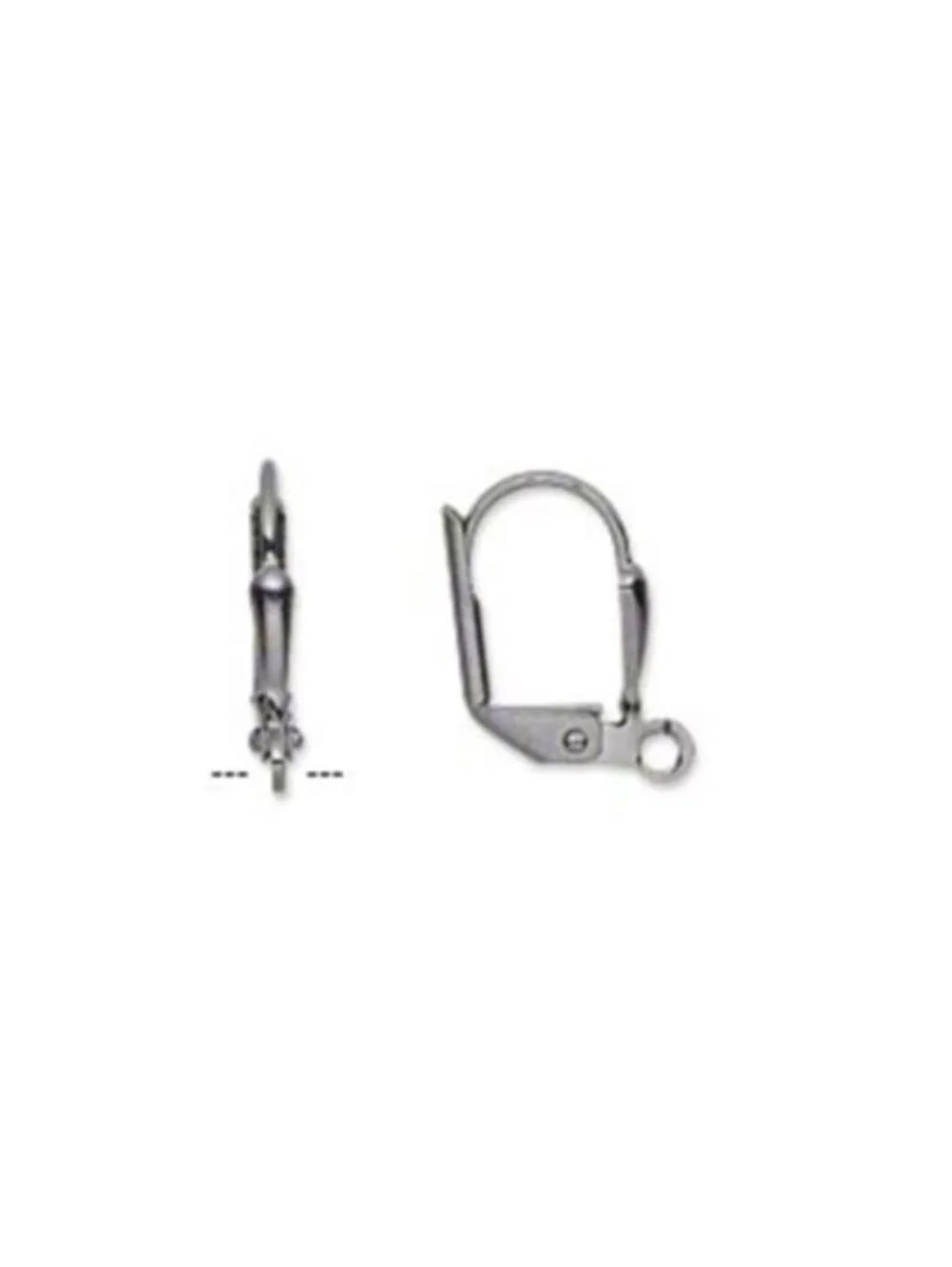 10 Gunmetal Black 16mm Leverback Earwires Earring Hooks Findings with Shield